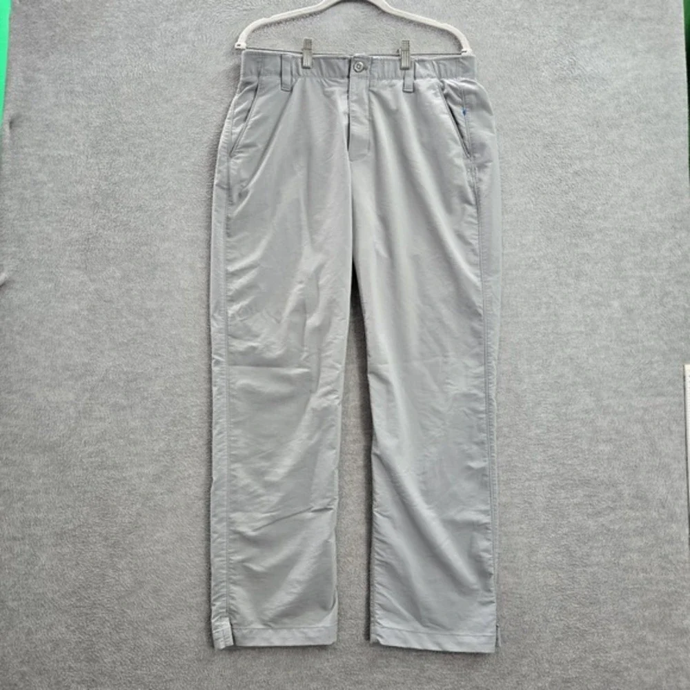 Under Armour Men Pants 34x30 Gray Chino Match Play‎ Golf Pockets Logo 1248089